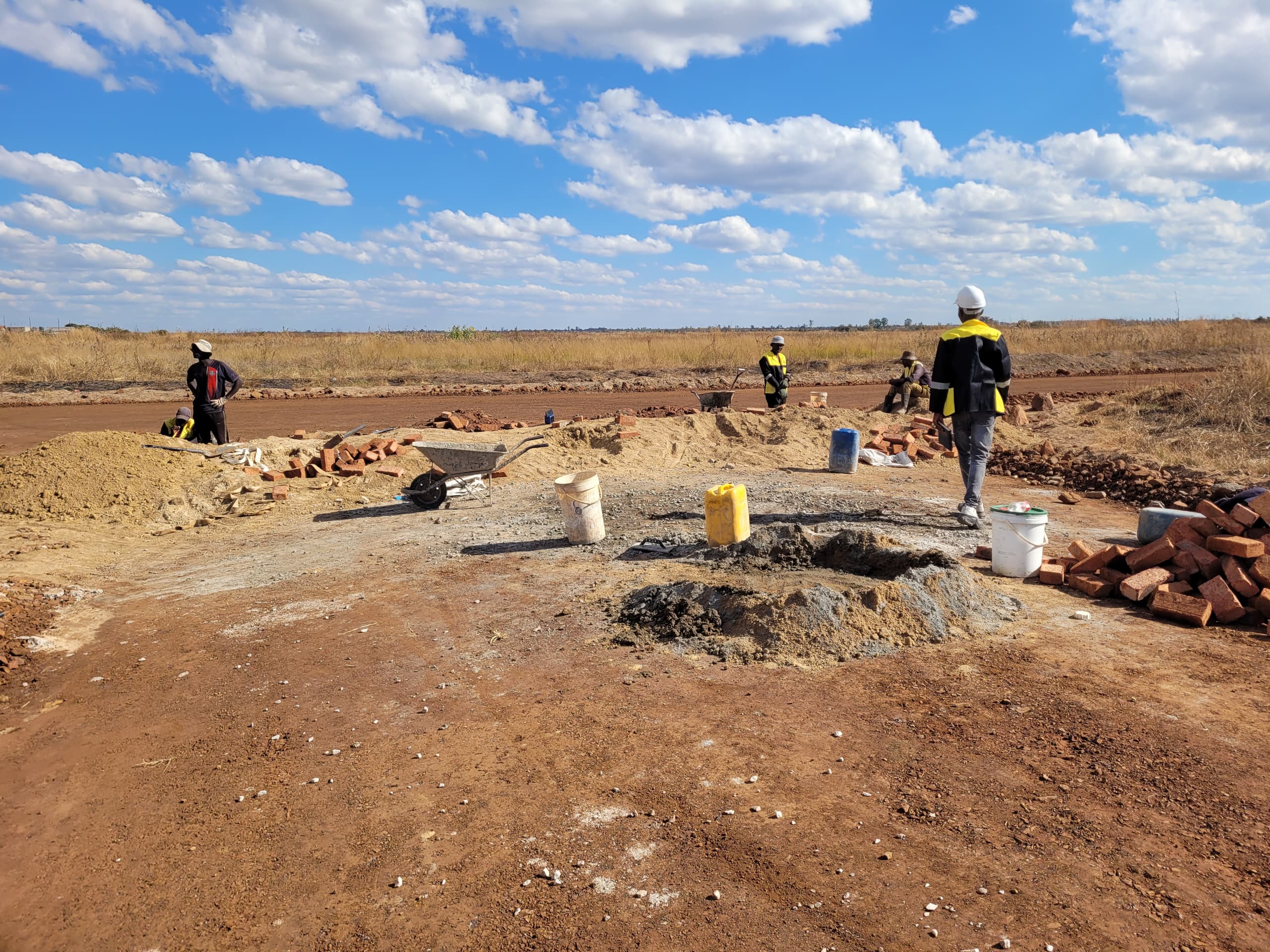 Road construction and drainage works — active infrastructure development